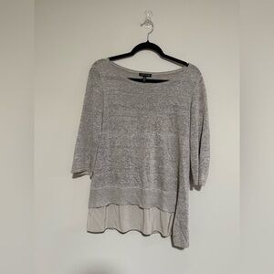 Eileen Fisher Gray Linen Silk Layered Sweater Size Small Minimalist Lagenlook